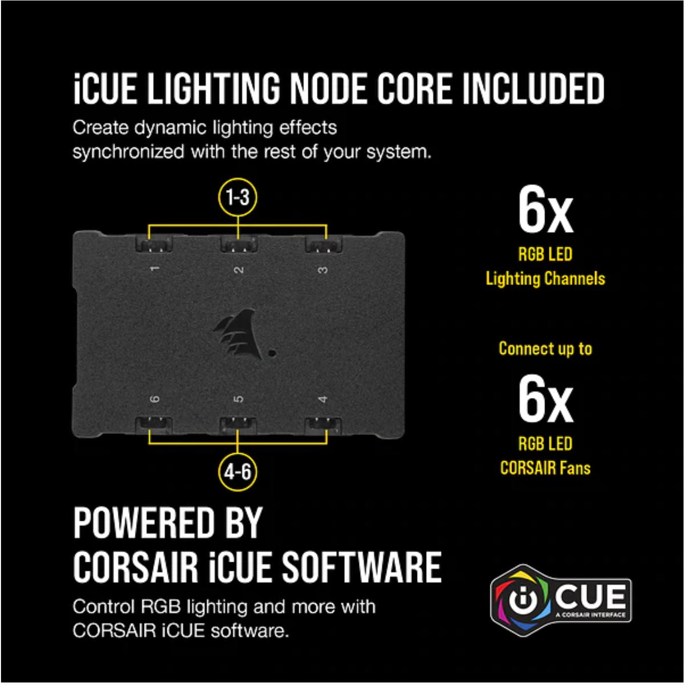 CORSAIR QL140 RGB Dual Fan Kit with Lighting Node Core, ICUE, Anti Vibration, Low-Noise 140 mm Fan Blade, RGB LED PWM Fan 26dBA, 502 CFM, 2 Fan Pack - image5