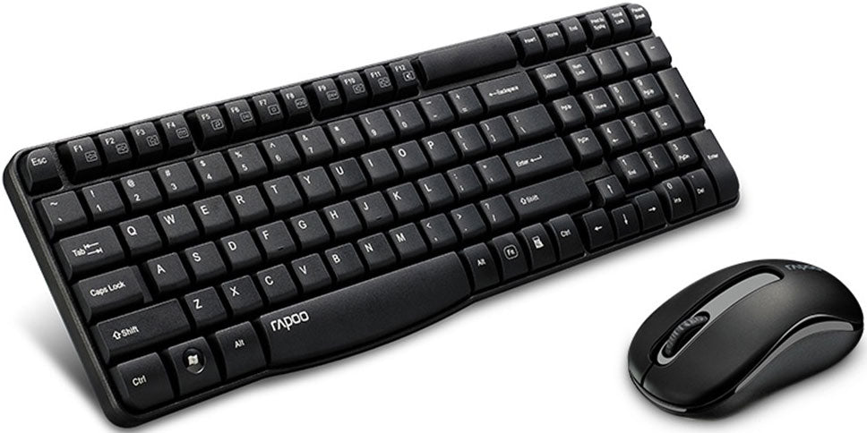 RAPOO X1800S 2.4GHz Wireless Optical Keyboard Mouse Combo Black - 1000DPI Nano Receiver 12m Battery - image1