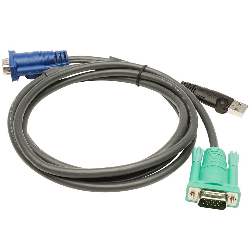 Aten 1.8m 3in1 VGA, USB Console KVM Split Cable HDB-15M to SPHD-15M - image1