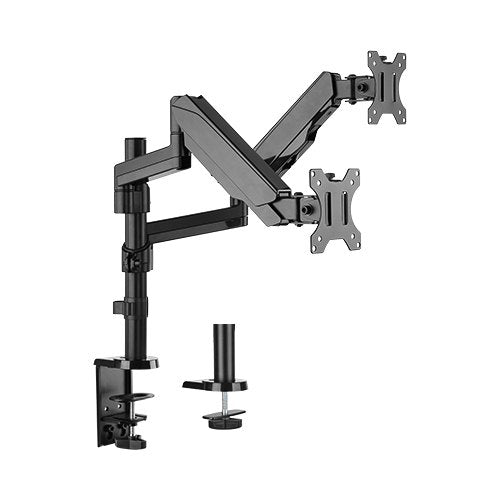 Brateck Dual Minitor Full Extension Gas Spring Dual Monitor Arm independent Arms Fit Most 17'-32' Monitors Up to 8kg per screen - image1