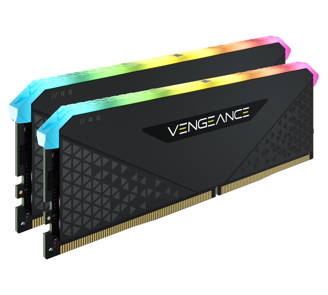 CORSAIR Vengeance RGB RS 32GB (2x16GB) DDR4 3600MHz C18 18-22-22-42 Desktop Gaming Memory Black - image1