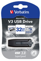 VERBATIM 32GB V3 USB3.0 Grey Store\'n\'Go V3; Retractable - image1