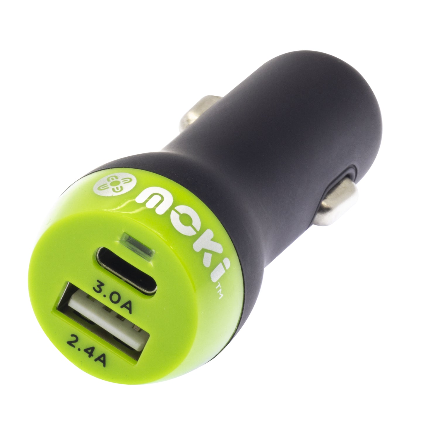 MOKI Car Charger + (Type-C + USB) 3.0 RapidCharge - Black - image1