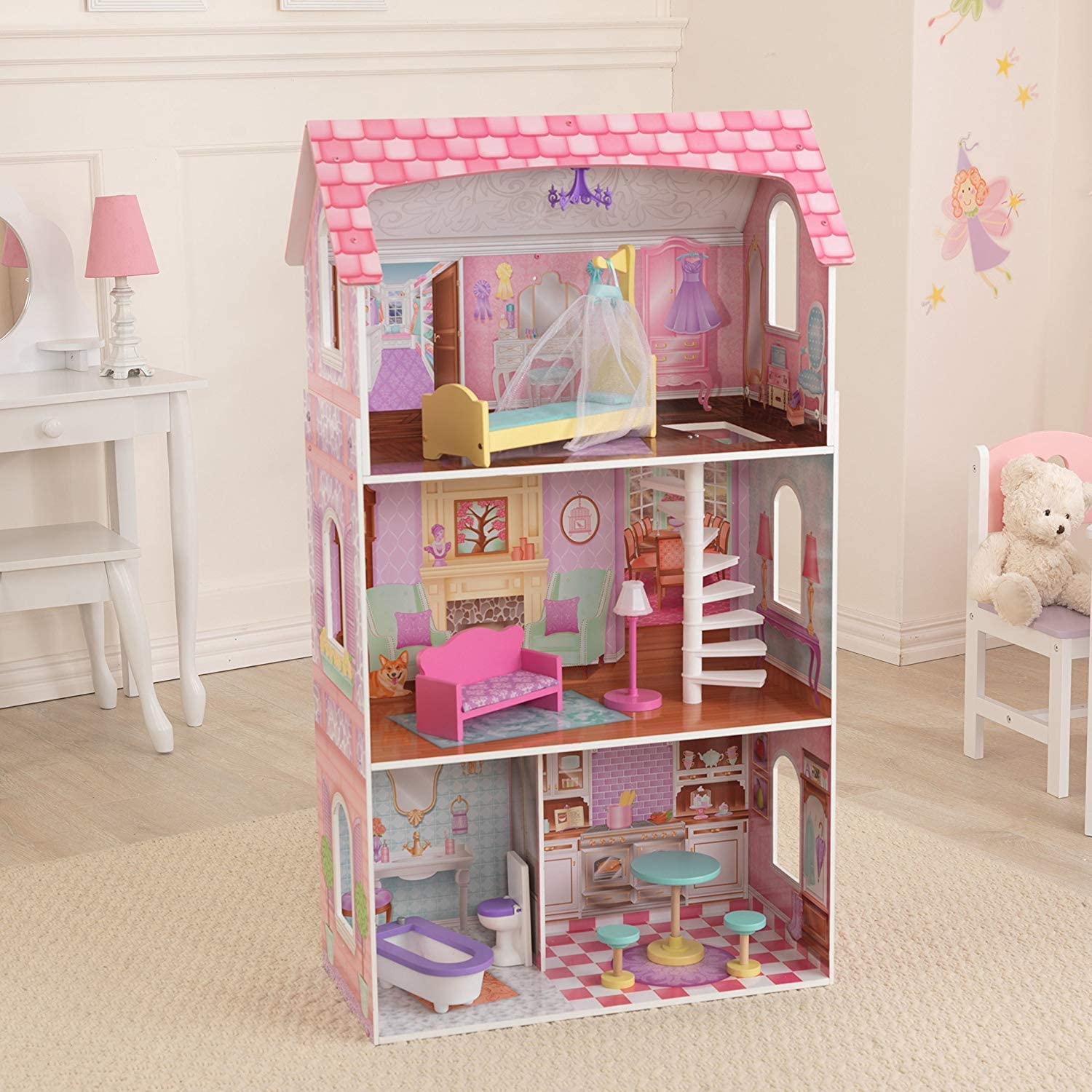 Dollhouse with Furniture for kids 110 x 65 x 33 cm (Model 2) - image2