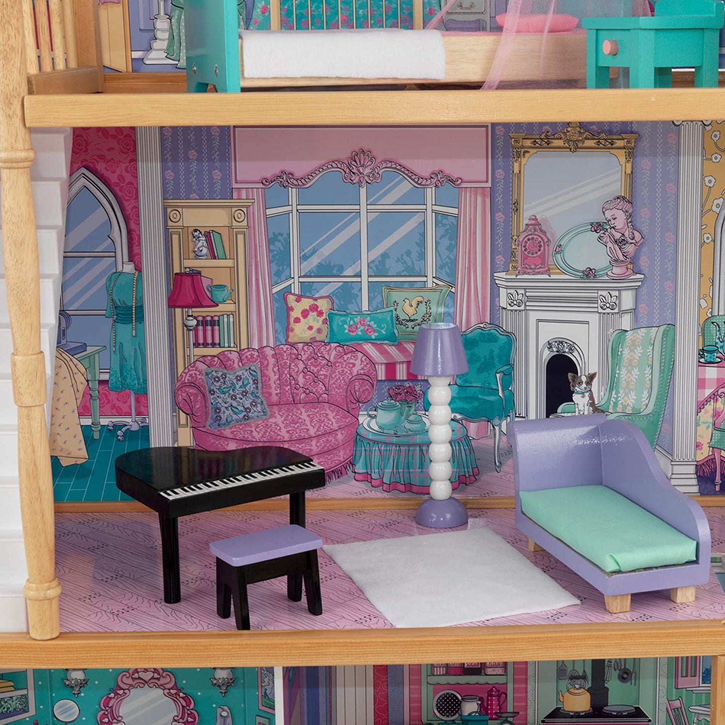 Dollhouse with Furniture for kids 120 x 88 x 40 cm (Model 3) - image4