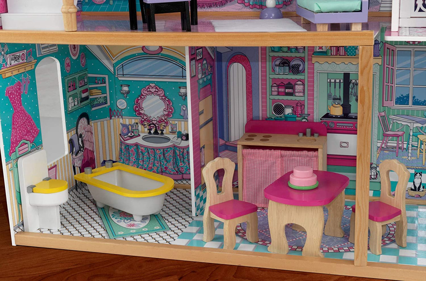 Dollhouse with Furniture for kids 120 x 88 x 40 cm (Model 3) - image6