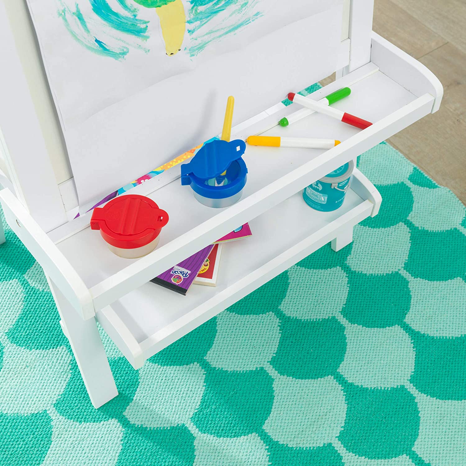 White Deluxe Wood Easel set for kids - image4