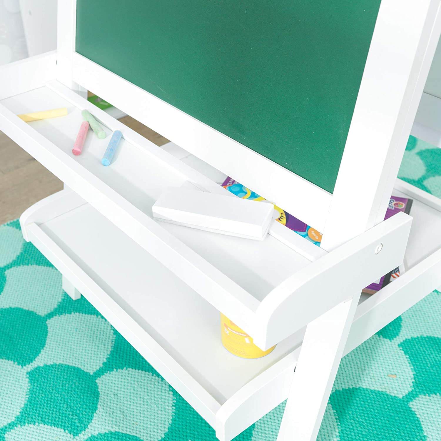 White Deluxe Wood Easel set for kids - image5