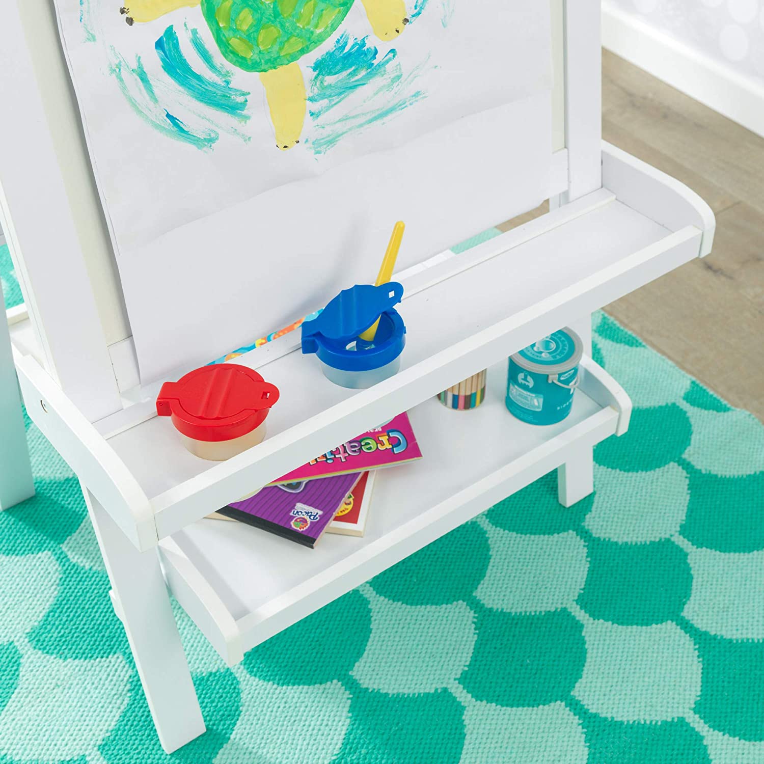 White Deluxe Wood Easel set for kids - image8