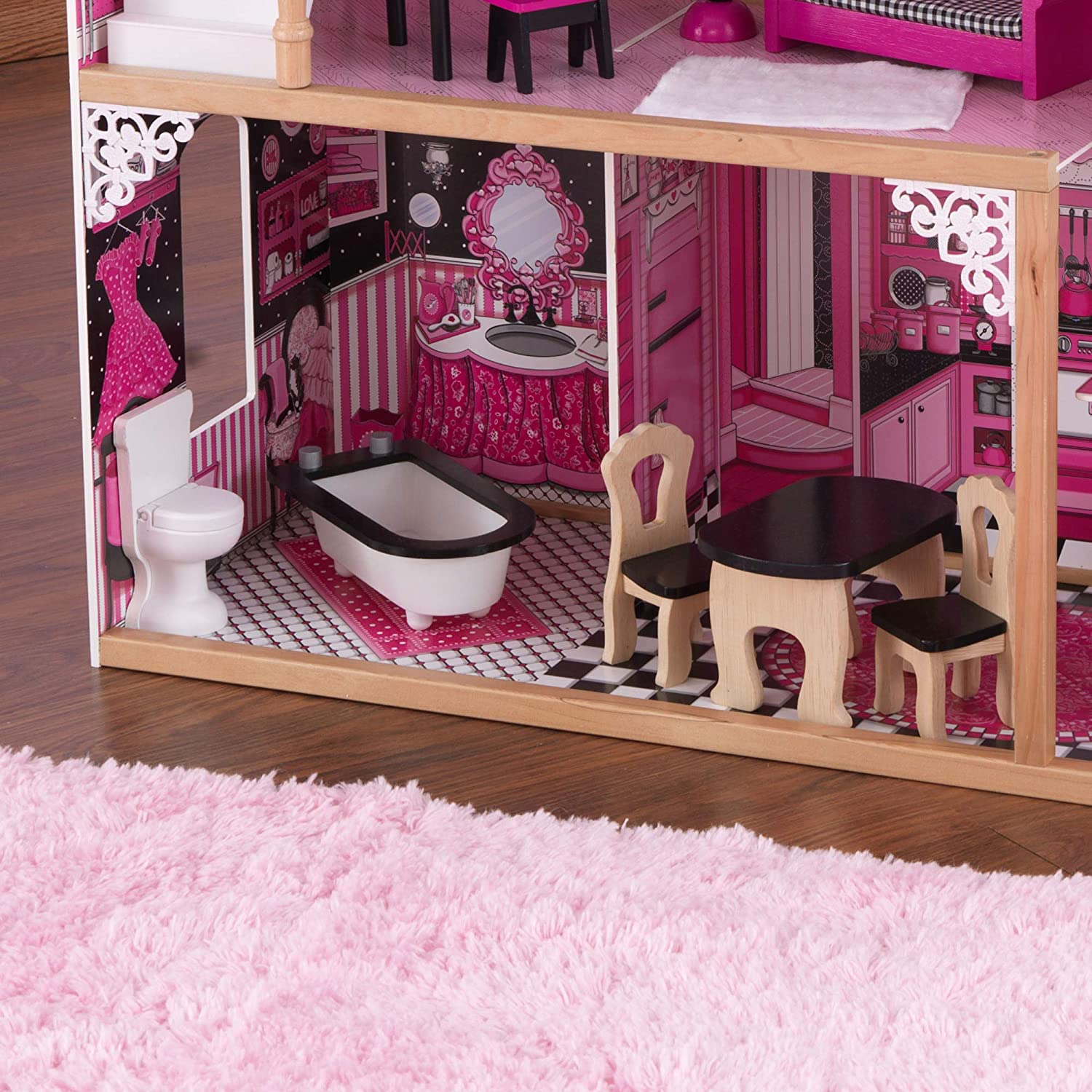 Dollhouse with Furniture for kids 120 x 83 x 40 cm (Model 6) - image9