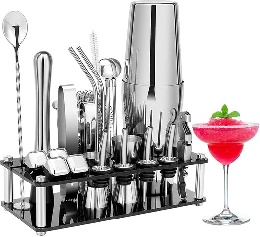 Cocktail Shaker Set Boston 23-Piece Stainless Steel and Professional Bar Tools for Drink Mixing - image1