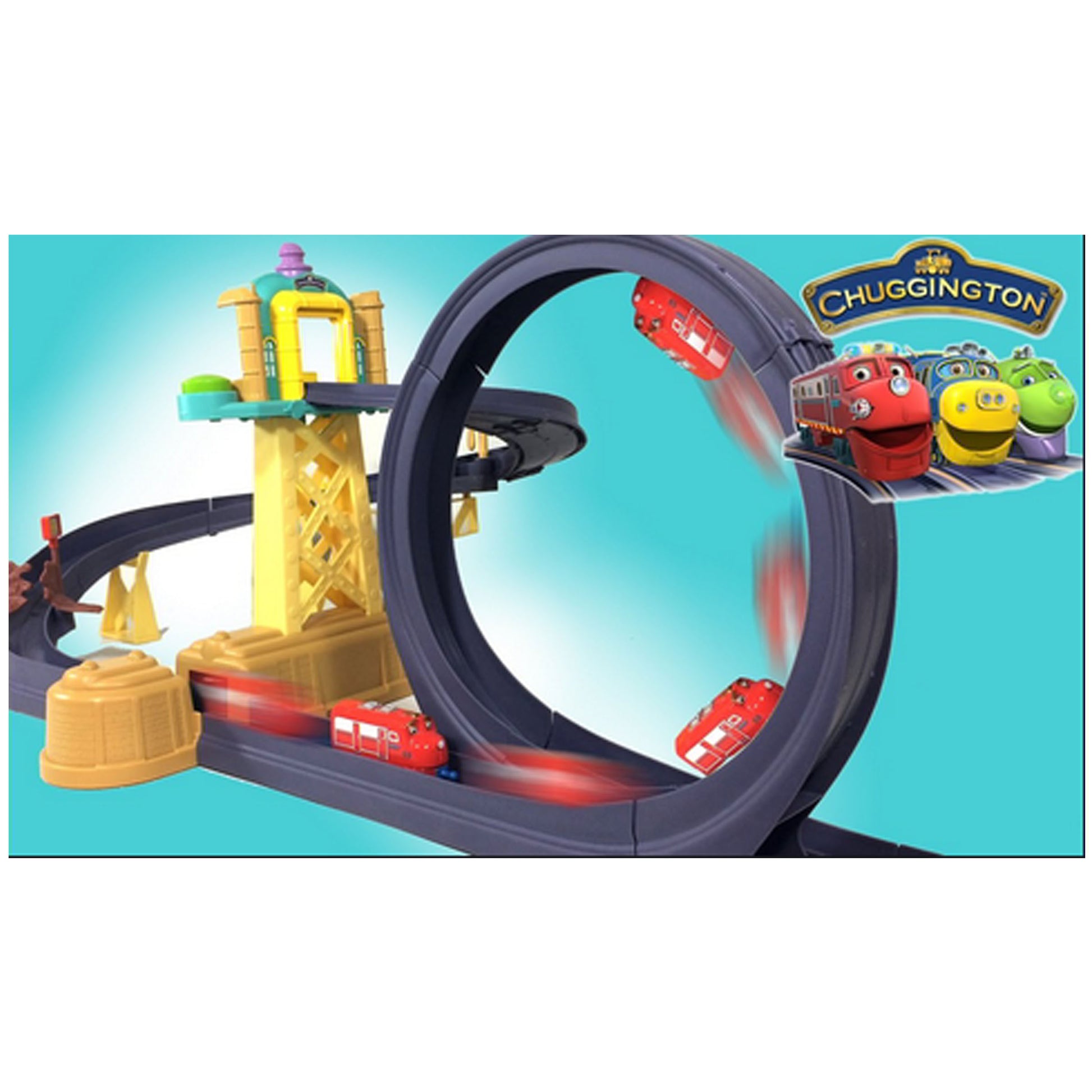 Chuggington Train Motorised Training Yard Loop Ready to Play Set with Diecast Wilson - image6