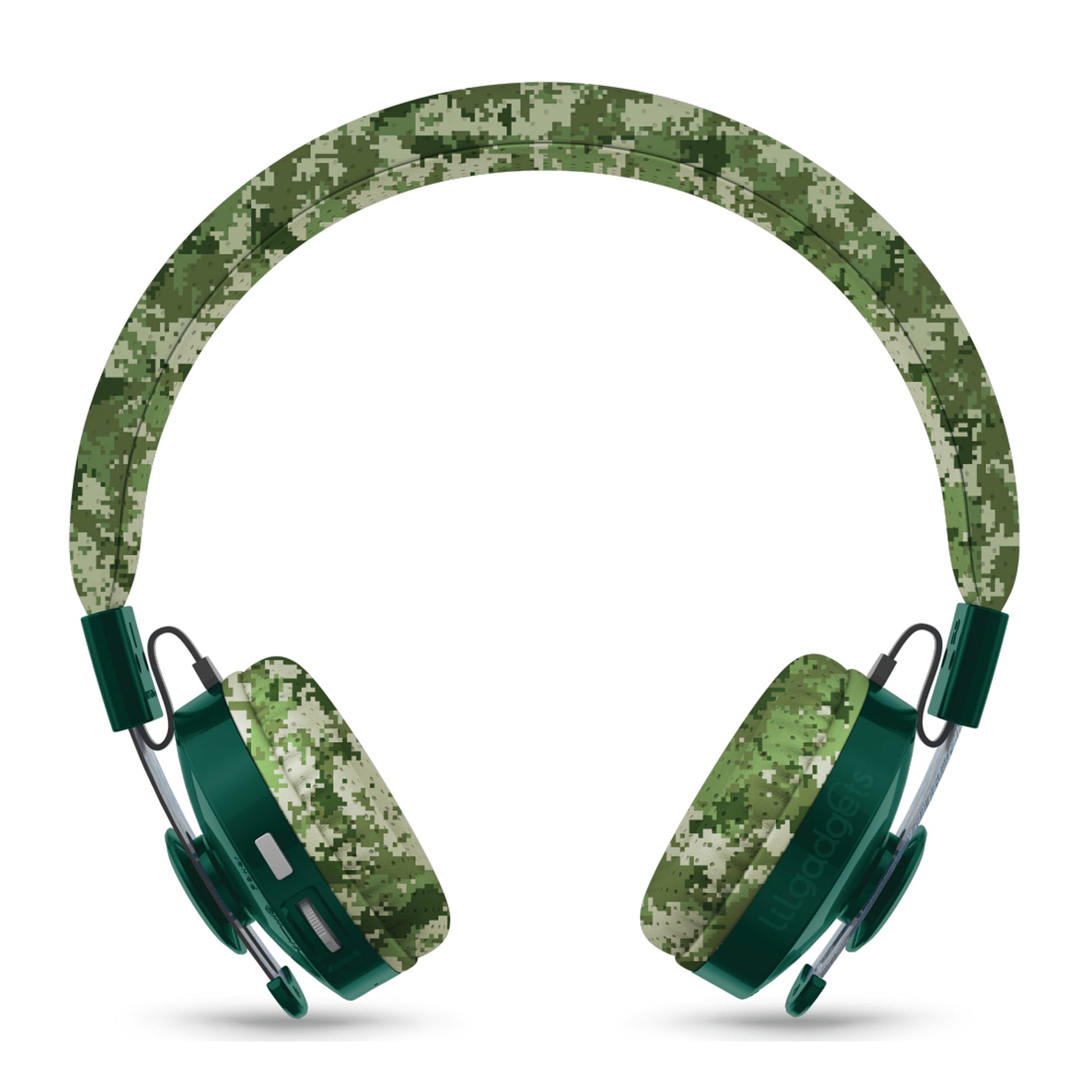 LilGadgets Untangled Pro Premium Children's Wireless Headphones Green Digital Camo - image3