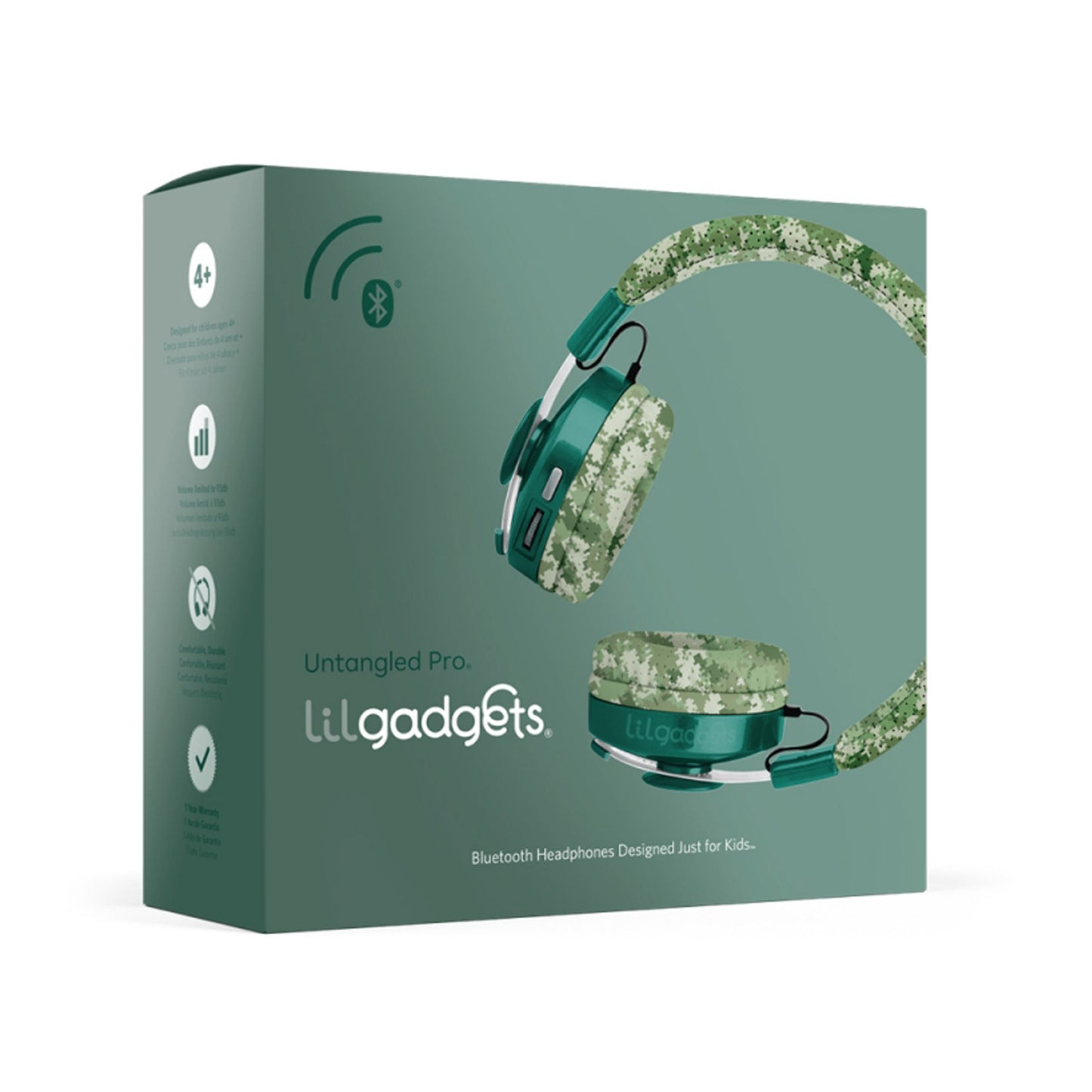 LilGadgets Untangled Pro Premium Children's Wireless Headphones Green Digital Camo - image5