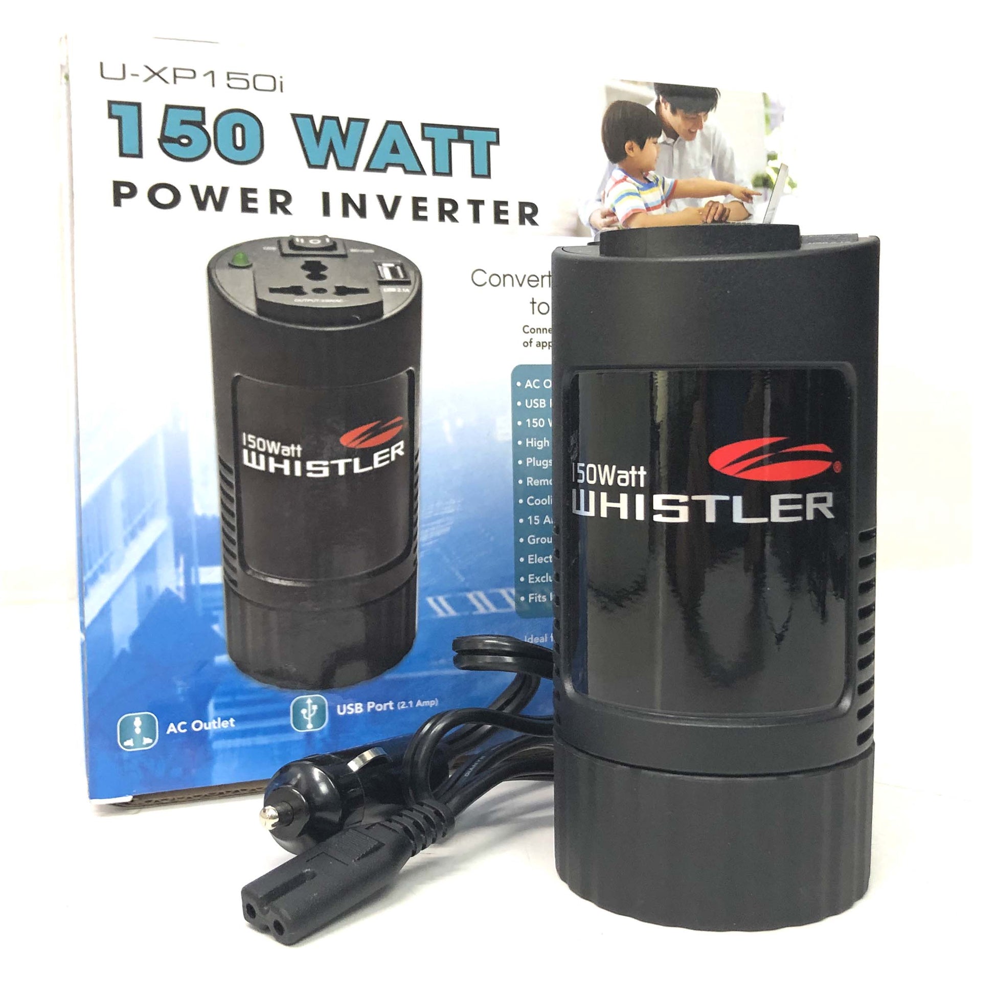 Compact 150W Car Caravan Power Inverter 12v 240v AC DC Sine Wave Can Cup Holder Size - image1