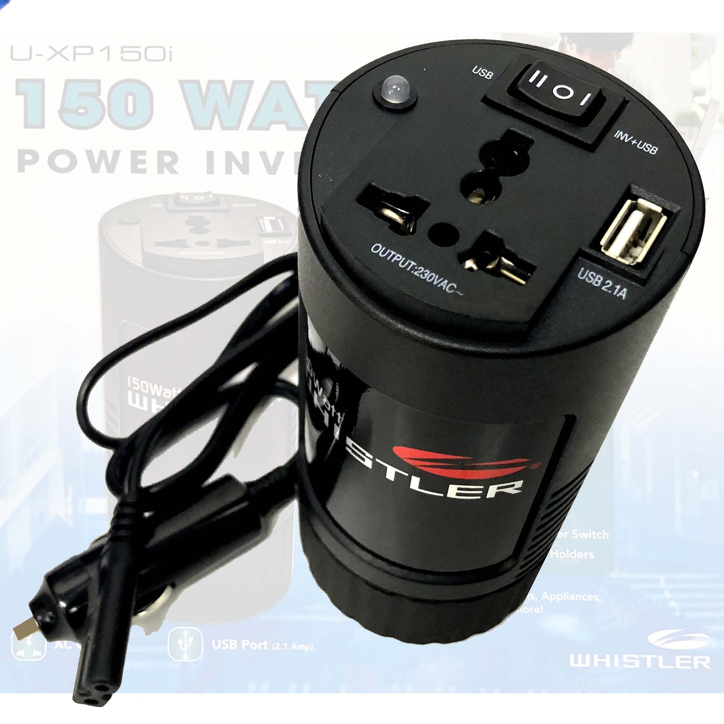 Compact 150W Car Caravan Power Inverter 12v 240v AC DC Sine Wave Can Cup Holder Size - image4