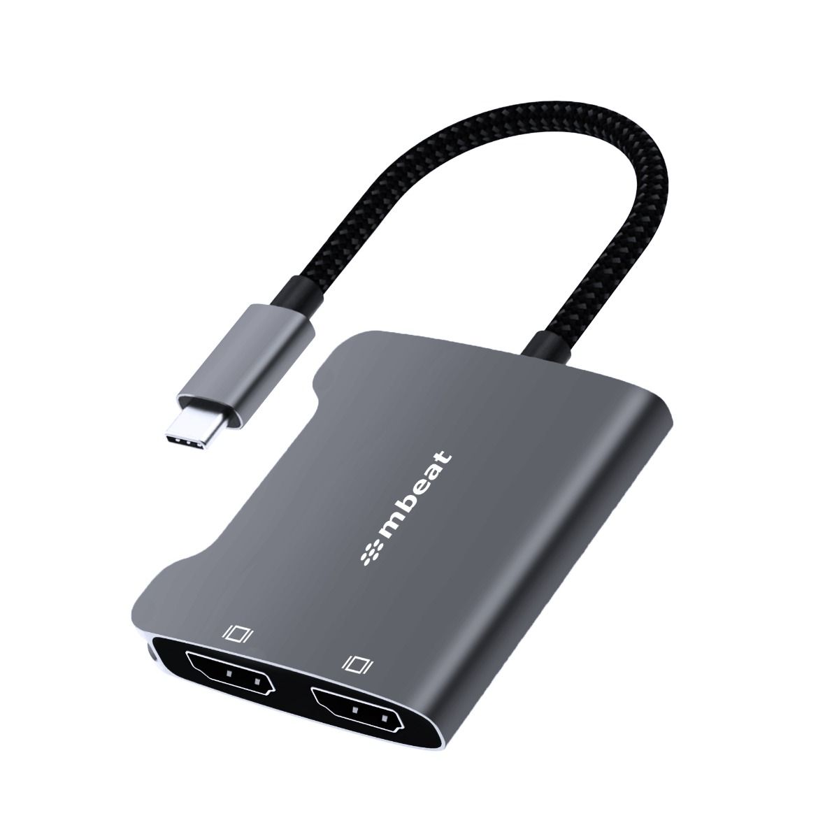 mbeat Tough Link USB-C to Dual 4K HDMI Adapter - Space Grey - image1