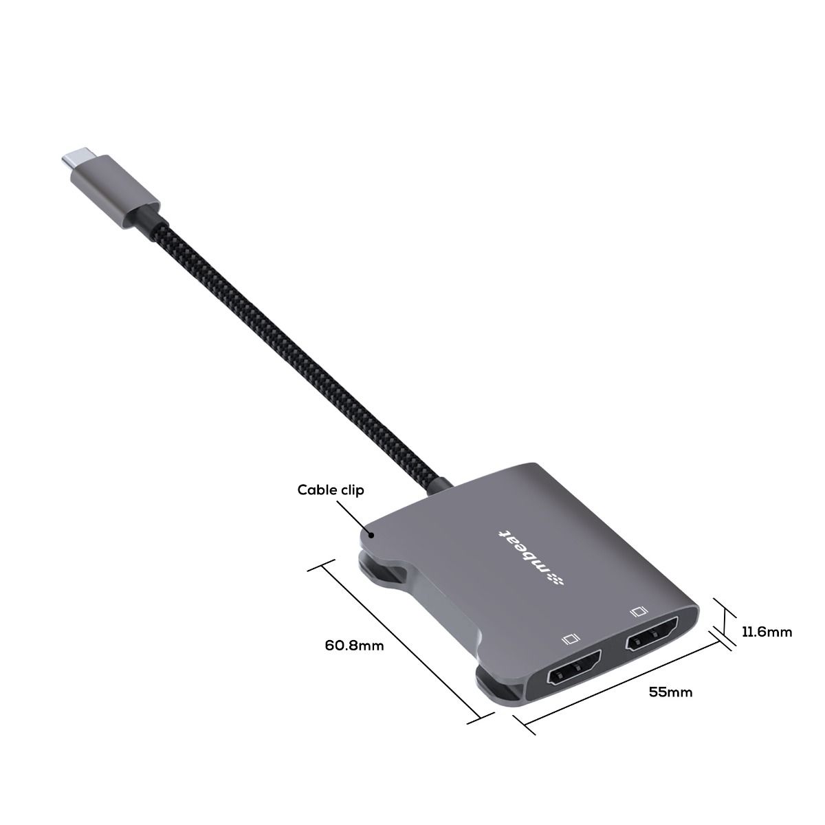 mbeat Tough Link USB-C to Dual 4K HDMI Adapter - Space Grey - image6