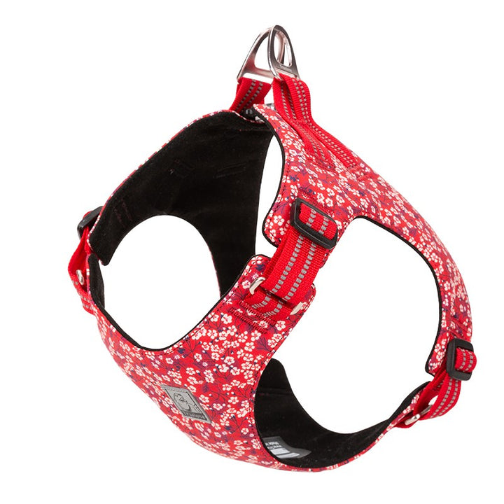 Floral Doggy Harness Red L - image1