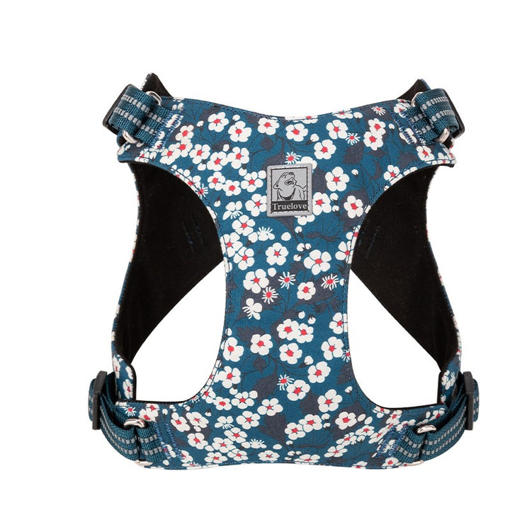 Floral Doggy Harness Saxony Blue S - image2