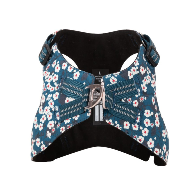 Floral Doggy Harness Saxony Blue S - image3