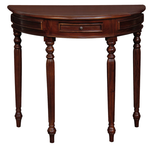 Turn Leg Half Round Sofa Table (Mahogany) - image1