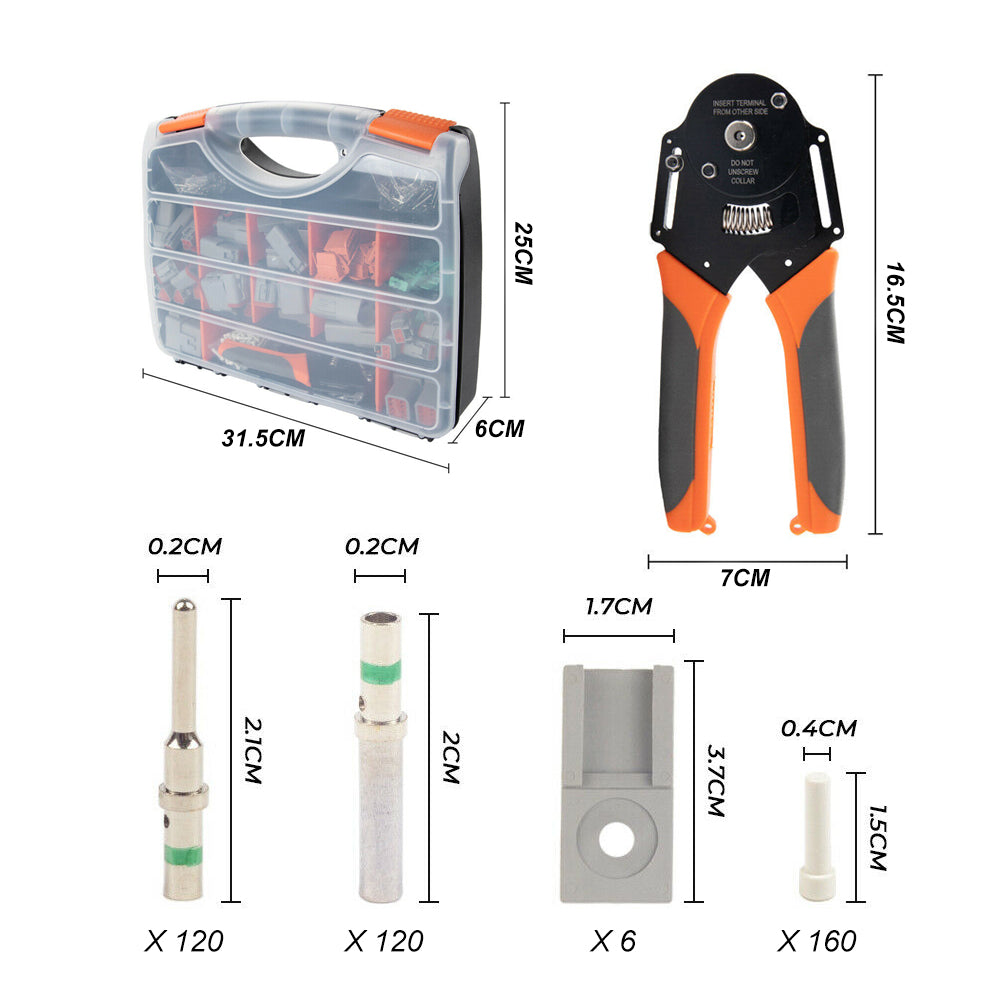 600PCS Deutsch DT Connector Plug Kit With Genuine Deutsch Crimp Tool Auto Marine - image3