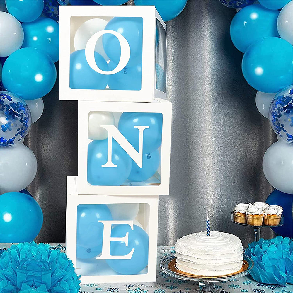 ONE Balloons Box Clear Gift Boxes Gift Birthday Baby Shower Party AU - image8