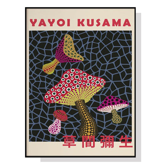 Mushroom By Yayoi Kusama Black Frame Canvas 50cmx70cm - image1