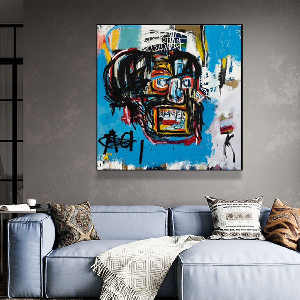 60cmx60cm Blue Head Black Frame Canvas Wall Art - image3