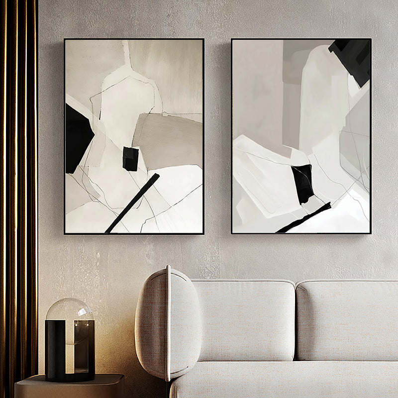 40cmx60cm Modern Abstract 2 Sets Black Frame Canvas Wall Art - image2