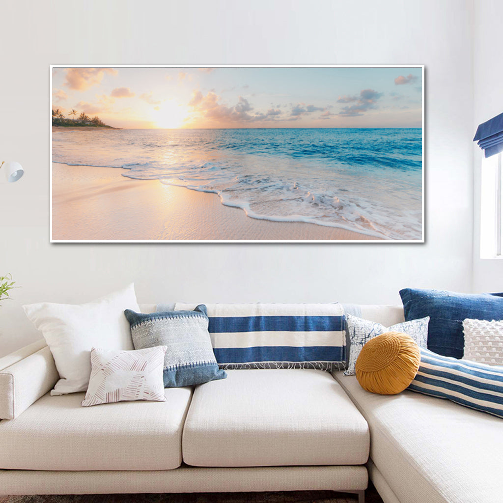 50cmx100cm Ocean and Beach White Frame Canvas - image2