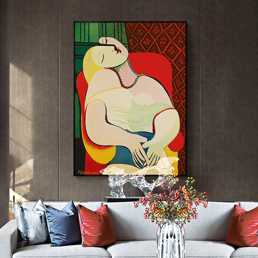 50cmx70cm The dream by Pablo Picasso Gold Frame Canvas Wall Art - image3