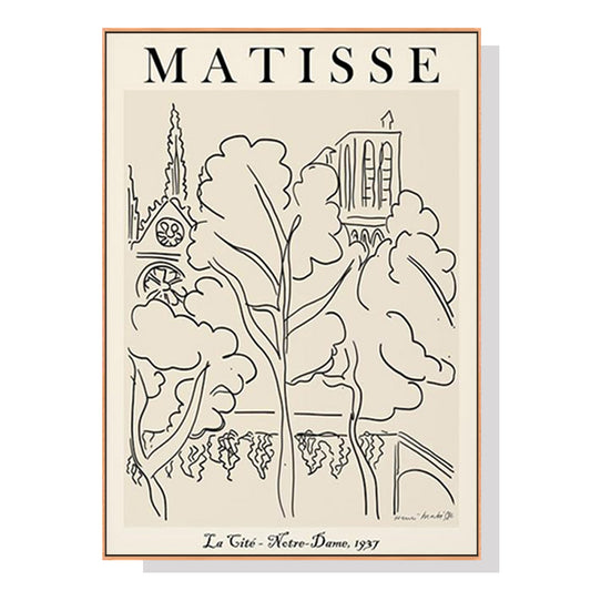 50cmx70cm Line Art By Henri Matisse Wood Frame Canvas Wall Art - image1