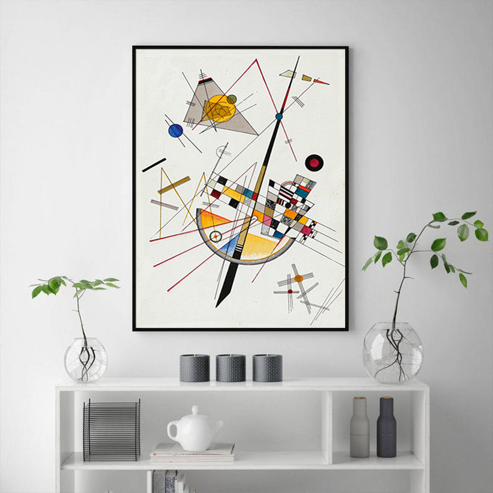 50cmx70cm Delicate Tension By Wassily Kandinsky Black Frame Canvas Wall Art - image4