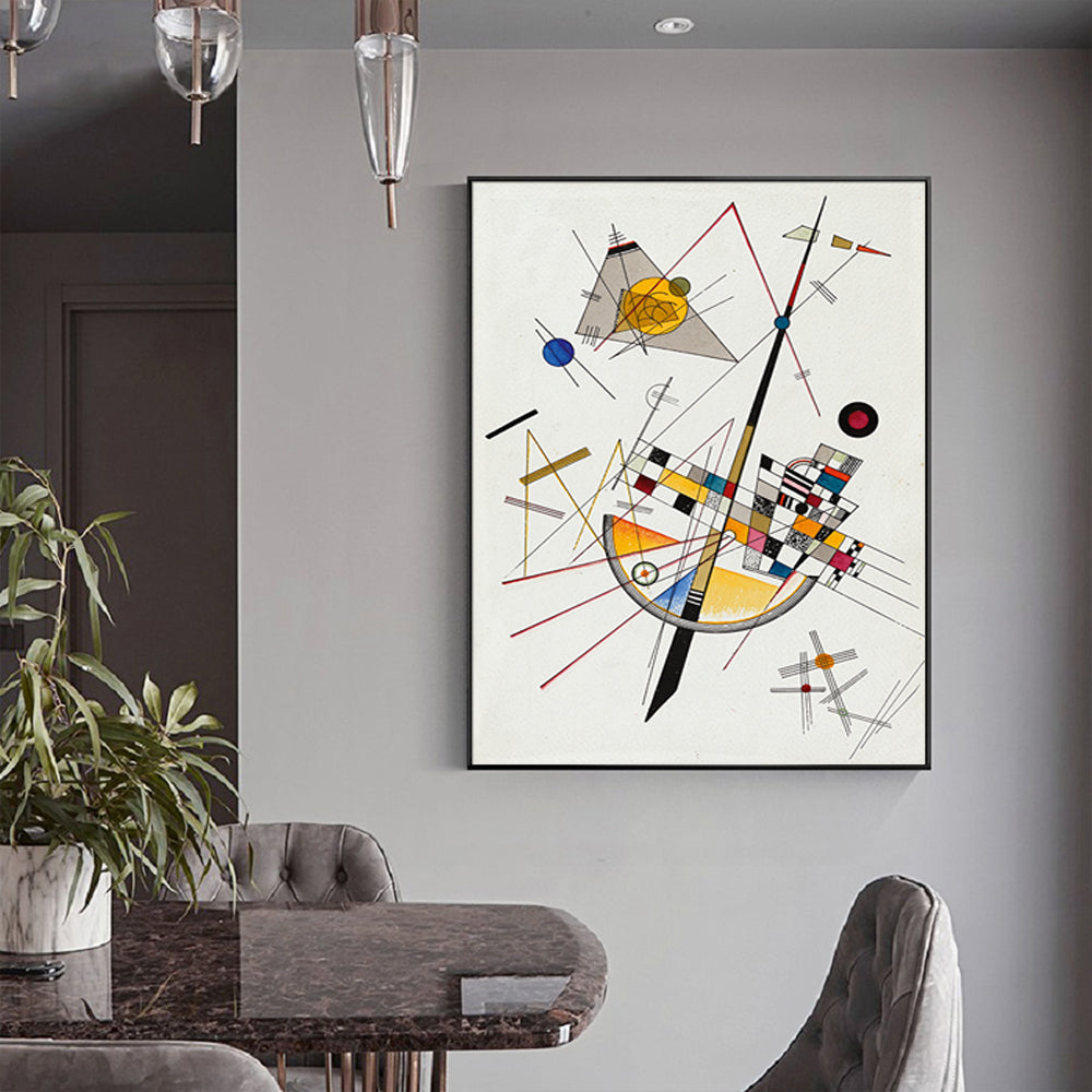 50cmx70cm Delicate Tension By Wassily Kandinsky Black Frame Canvas Wall Art - image3