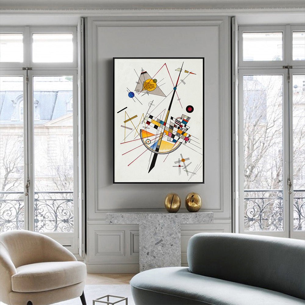 60cmx90cm Delicate Tension By Wassily Kandinsky Black Frame Canvas Wall Art - image2