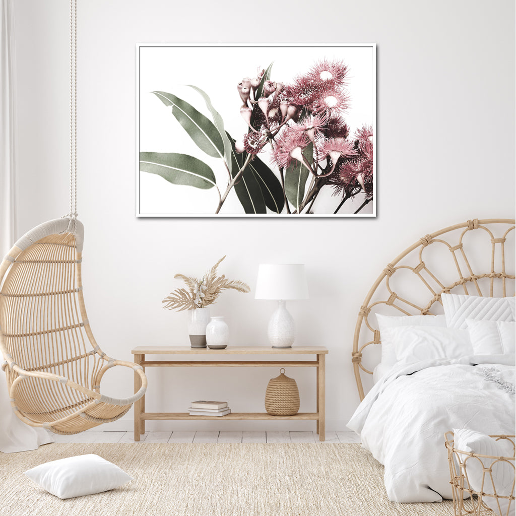 50cmx70cm Eucalyptus in Bloom White Frame Canvas Wall Art - image2