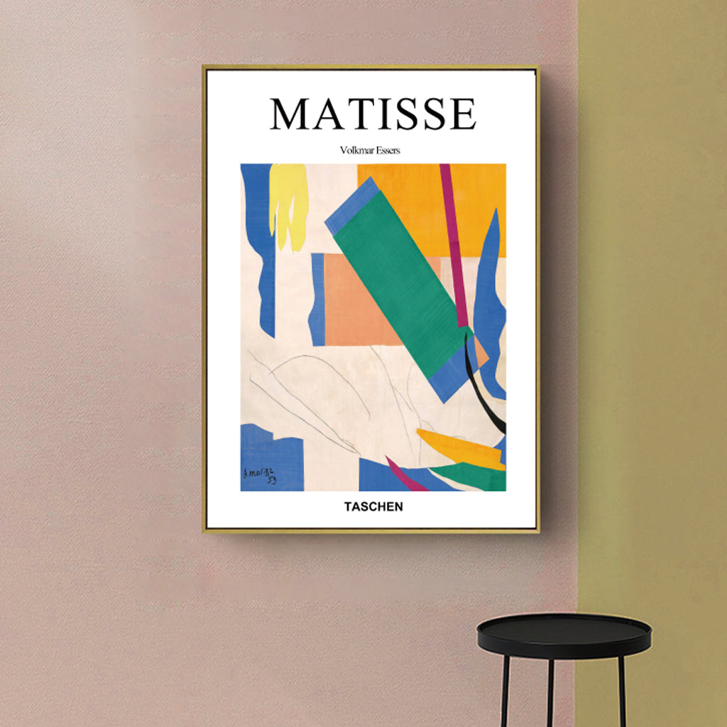 70cmx100cm Abstract colour by Henri Matisse Gold Frame Canvas Wall Art - image2