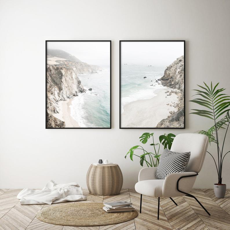 50cmx70cm Modern Abstract 2 Sets Black Frame Canvas Wall Art - image2