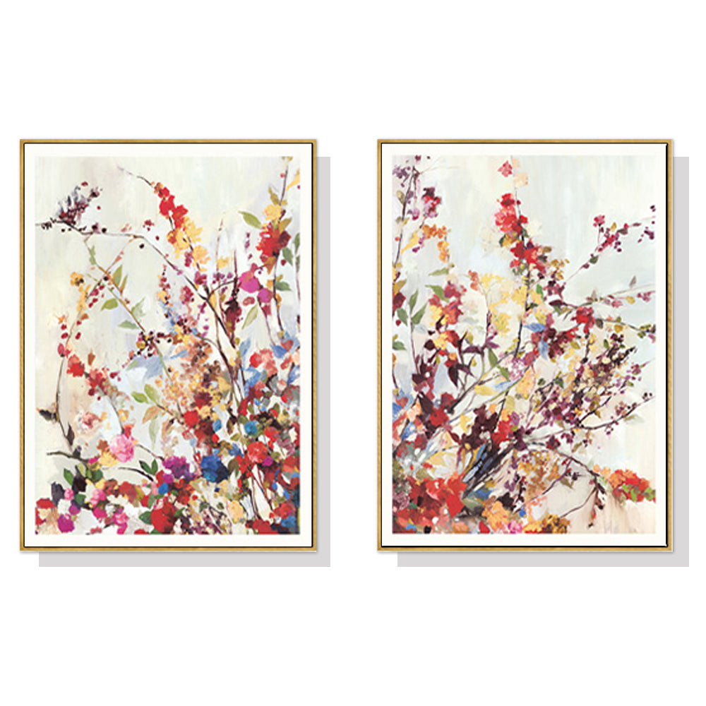 50cmx70cm Coming Spring 2 Sets Gold Frame Canvas Wall Art - image1