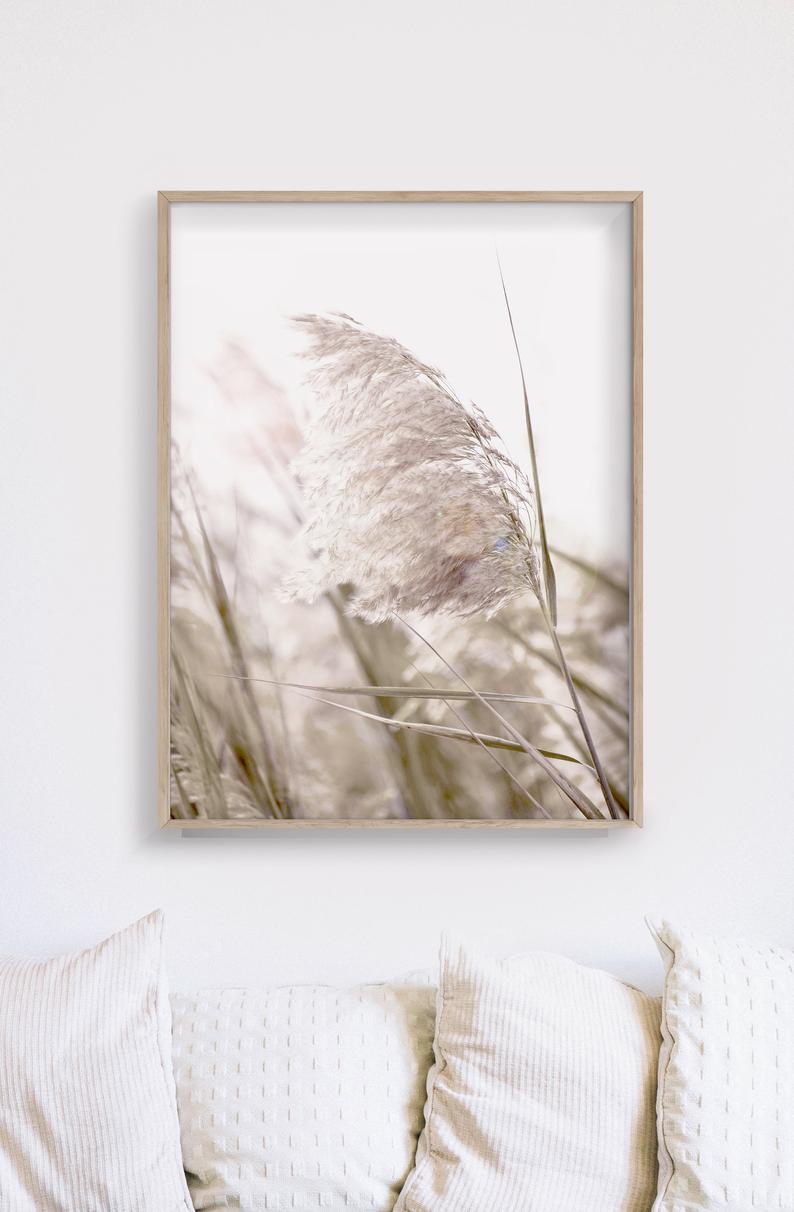 60cmx90cm Pampas Grass 2 Sets Wood Frame Canvas Wall Art - image5