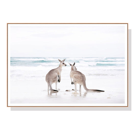 70cmx100cm Kangaroo Wood Frame Canvas Wall Art - image1