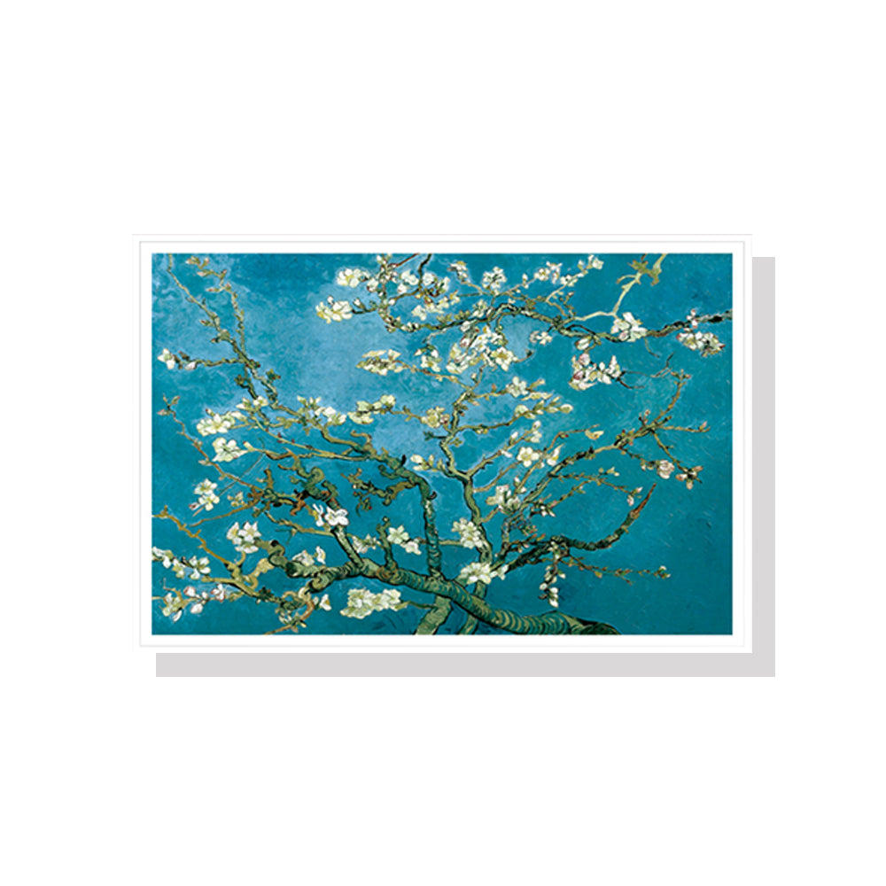 50cmx70cm Van Gogh Almond Blossom White Frame Canvas Wall Art - image1