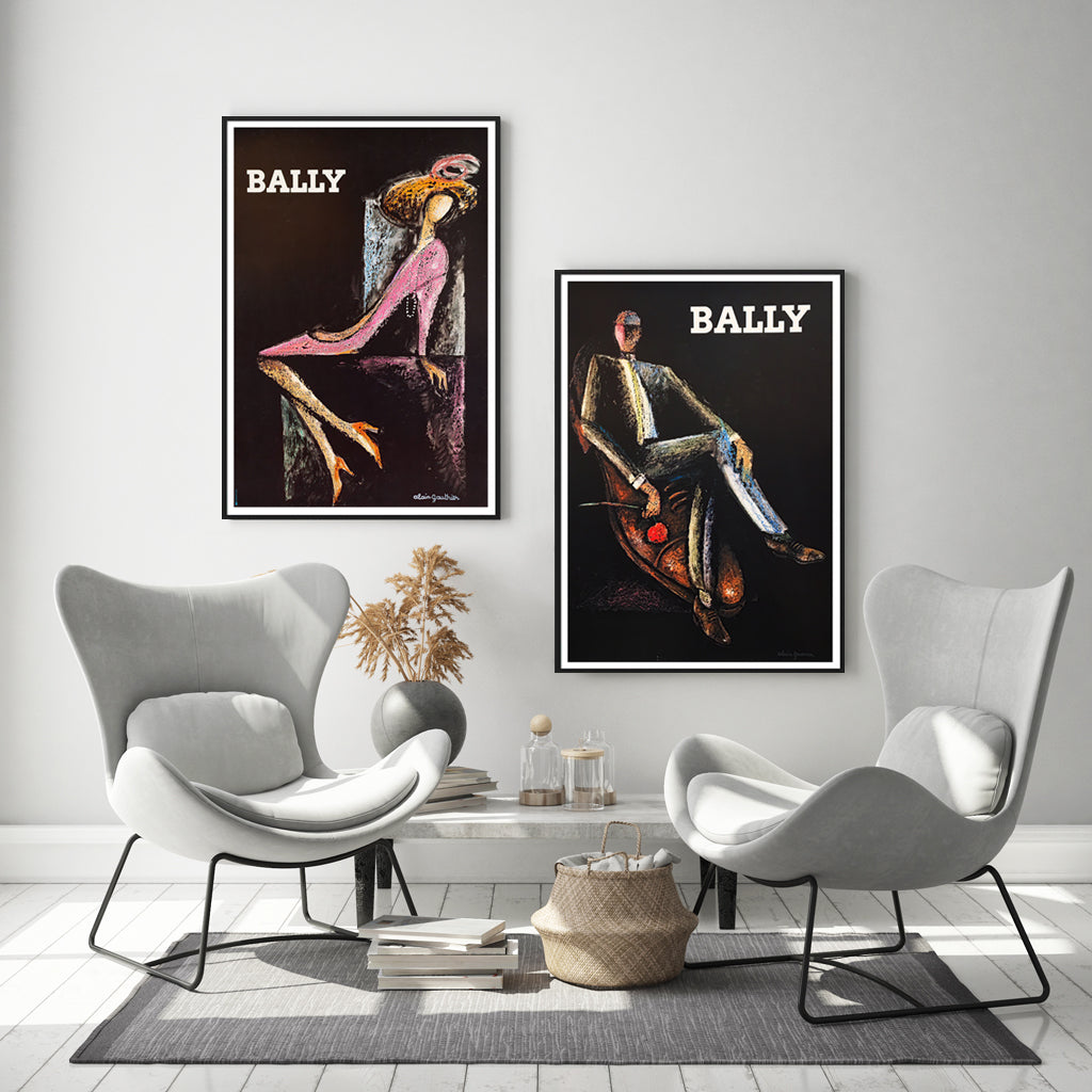 40cmx60cm Bally Man & Woman 2 Sets Black Frame Canvas Wall Art - image3