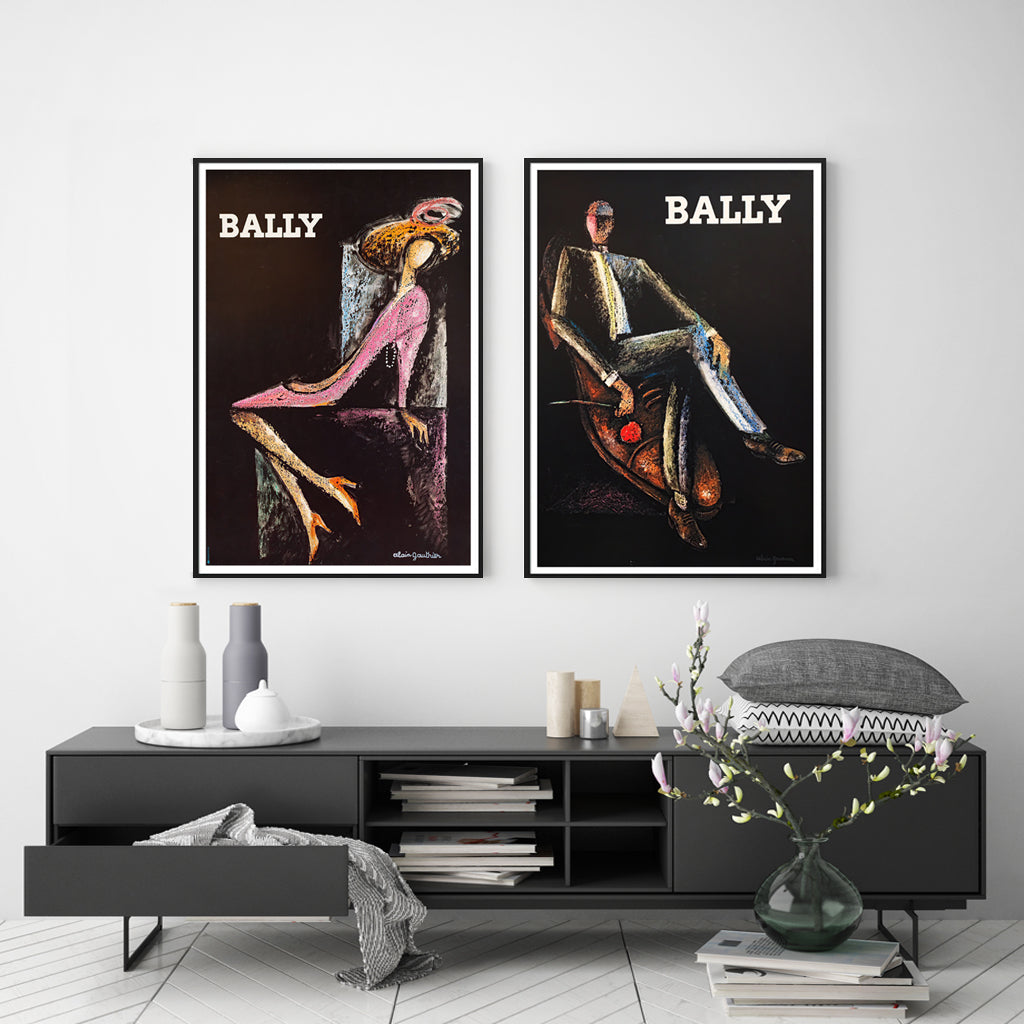 60cmx90cm Bally Man & Woman 2 Sets Black Frame Canvas Wall Art - image2