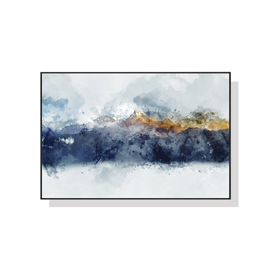 60cmx90cm Abstract Sunlight Mountains Black Frame Canvas Wall Art - image1