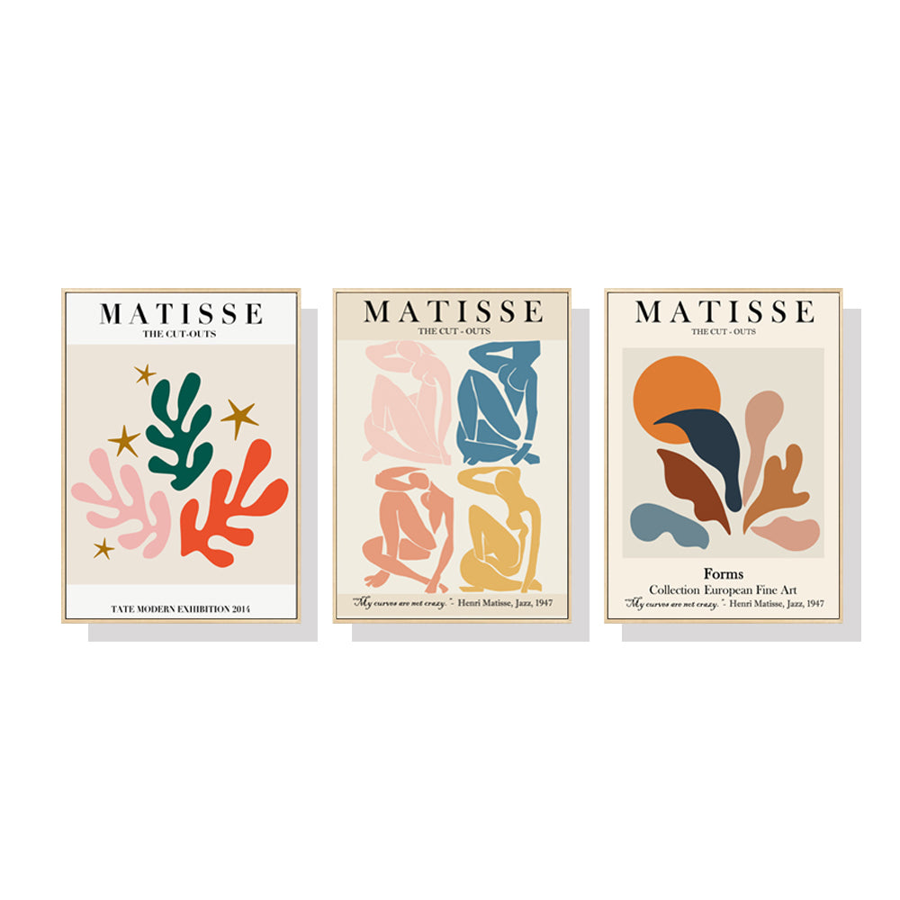 40cmx60cm Matisse Wall Art 3 Sets Wood Frame Canvas - image1