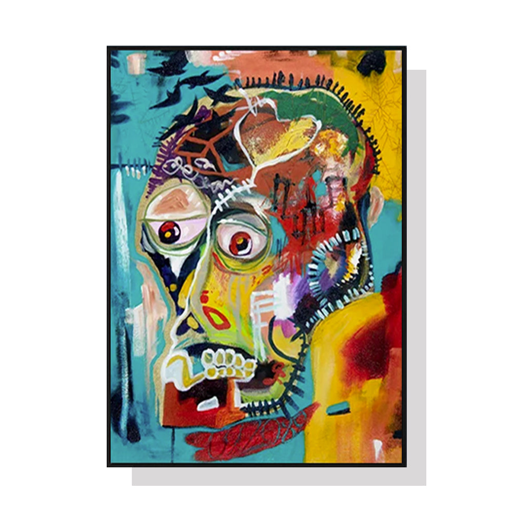 50cmx70cm Pop Art Head Black Frame Canvas Wall Art - image1