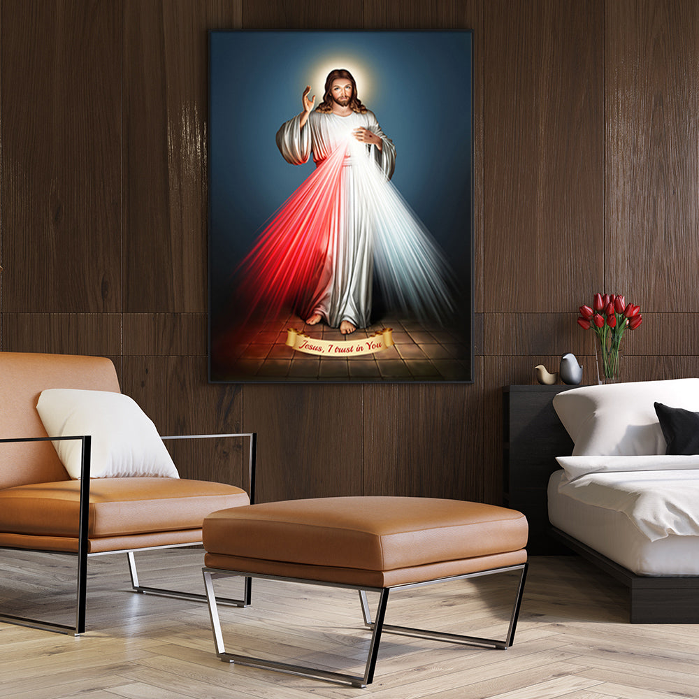 60cmx90cm Jesus Divine Mercy I Trust In You Black Frame Canvas Wall Art - image3